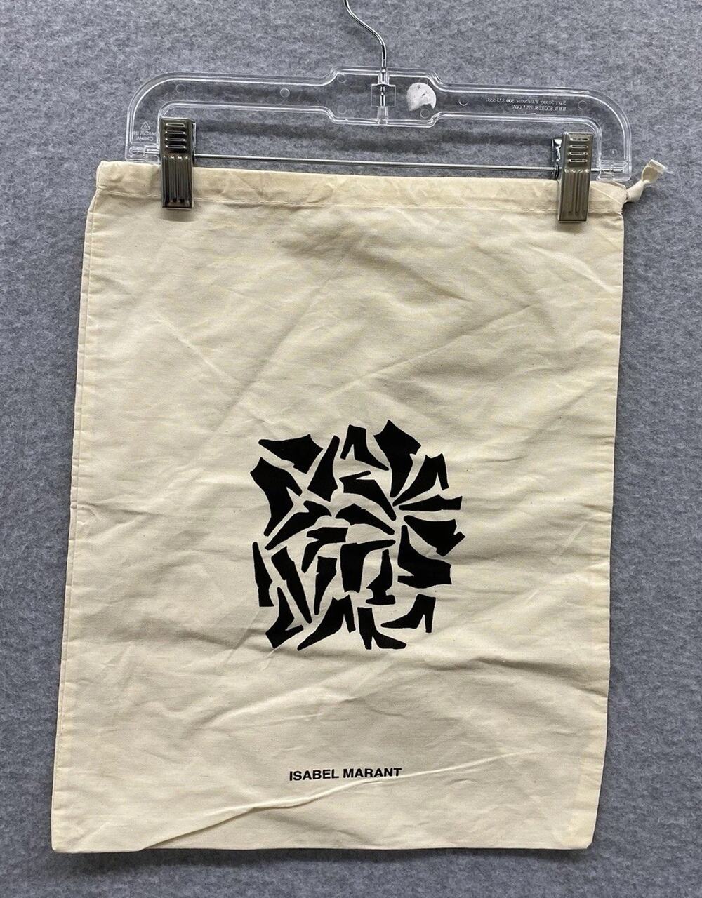 Isabel Marant Cotton Drawstring Dust Bag Shoe Handbag Storage Pouch Cream